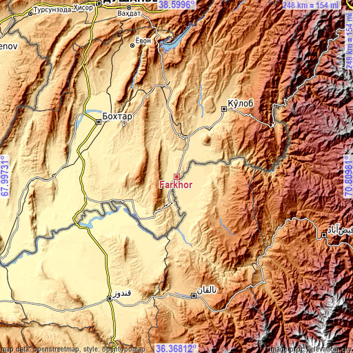 Topographic map of Farkhor