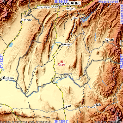 Topographic map of Orzu