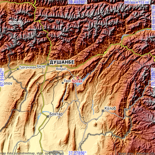 Topographic map of Norak