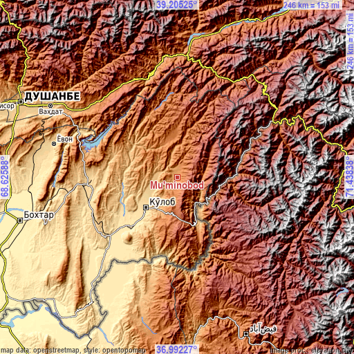 Topographic map of Mŭ’minobod