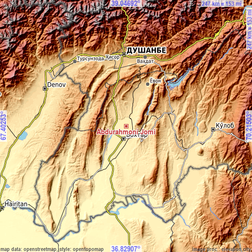 Topographic map of Abdurahmoni Jomí