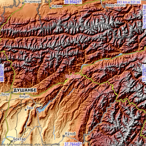 Topographic map of Darband