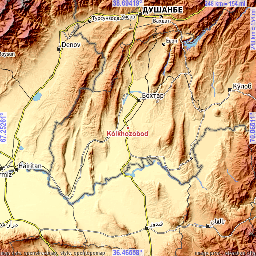 Topographic map of Kolkhozobod