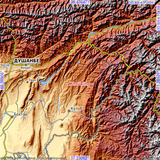 Topographic map of Khovaling