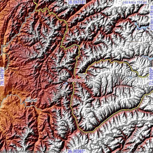 Topographic map of Khorugh