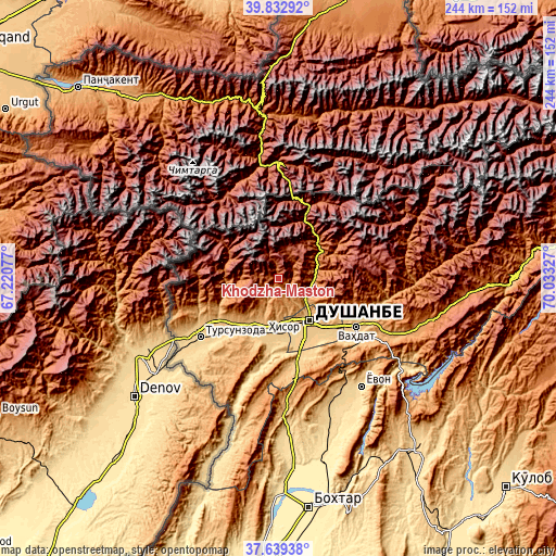 Topographic map of Khodzha-Maston