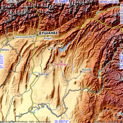 Topographic map of Danghara