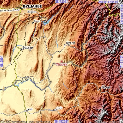 Topographic map of Chubek