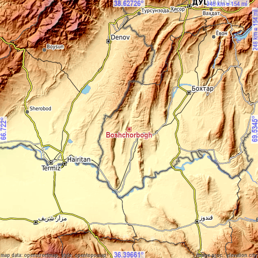 Topographic map of Boshchorbogh