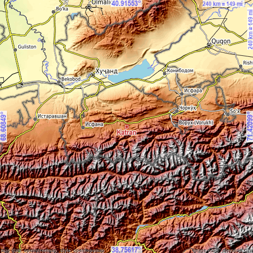 Topographic map of Katran