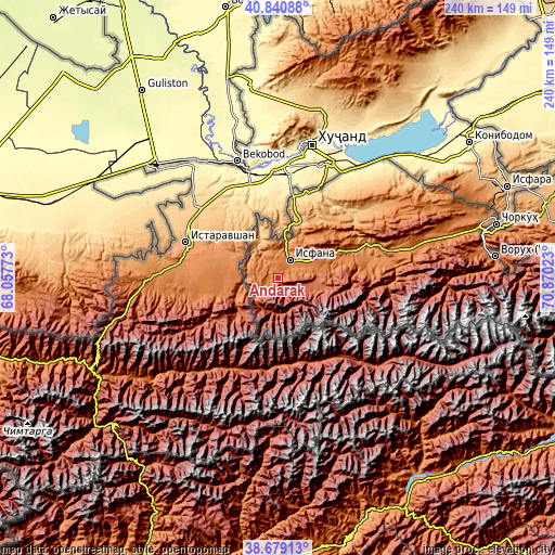 Topographic map of Andarak