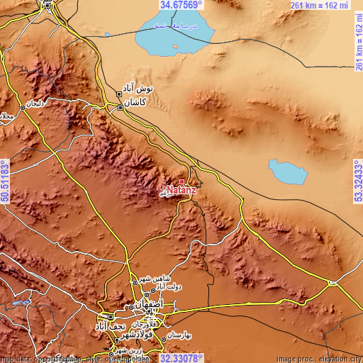 Topographic map of Naţanz