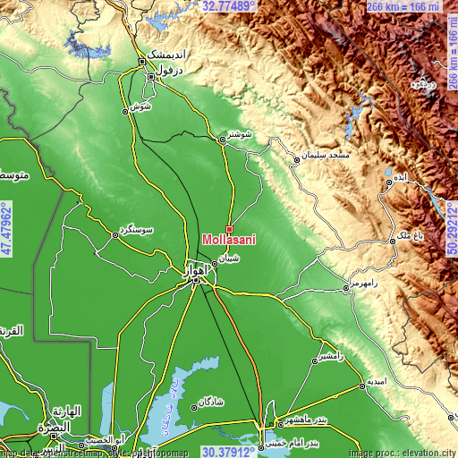 Topographic map of Mollās̄ānī