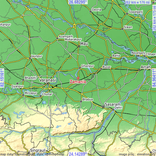 Topographic map of Zamānia