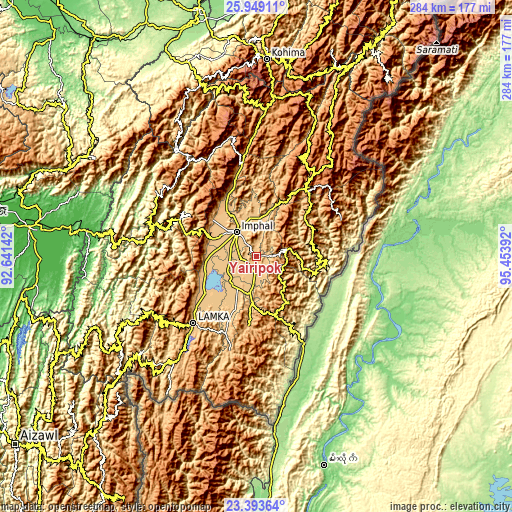 Topographic map of Yairipok