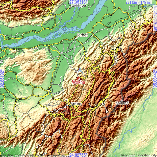 Topographic map of Wokha