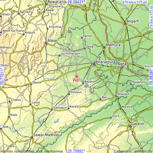 Topographic map of Wer