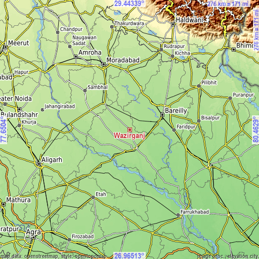 Topographic map of Wazīrganj