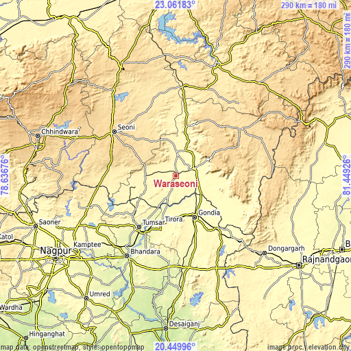 Topographic map of Wārāseonī