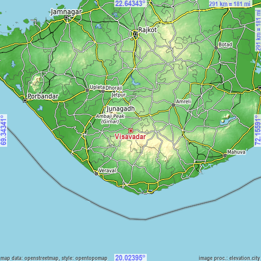 Topographic map of Vīsāvadar