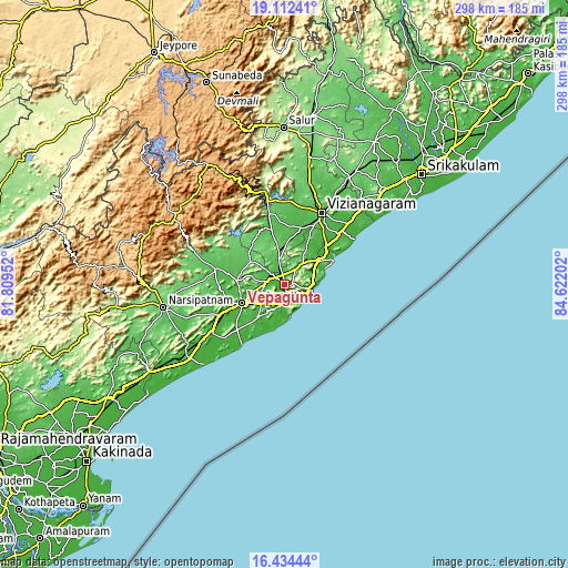 Topographic map of Vepagunta