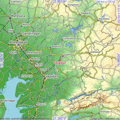 Topographic map of Vejalpur