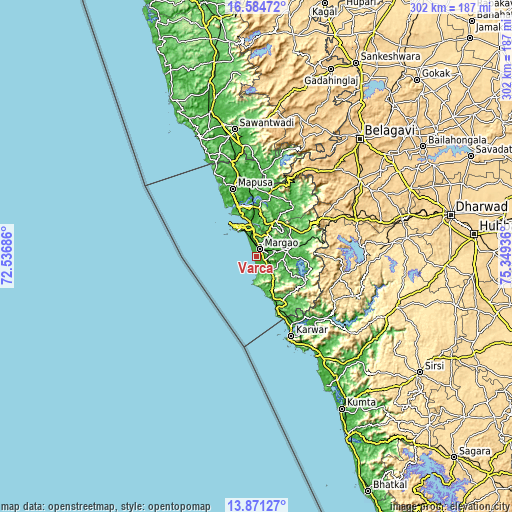 Topographic map of Varca