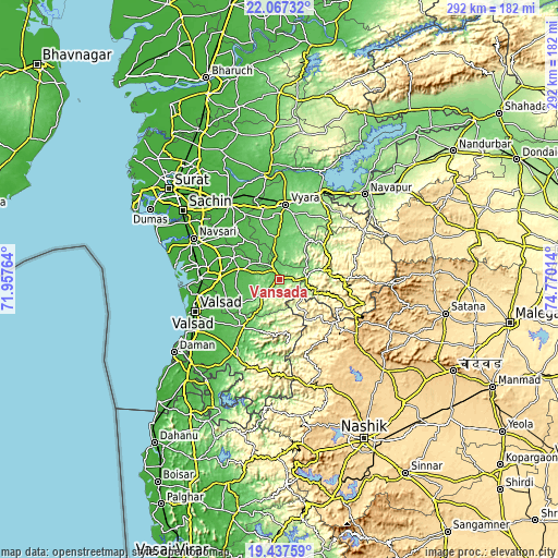 Topographic map of Vānsada