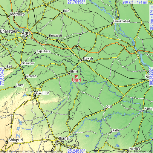 Topographic map of Umri