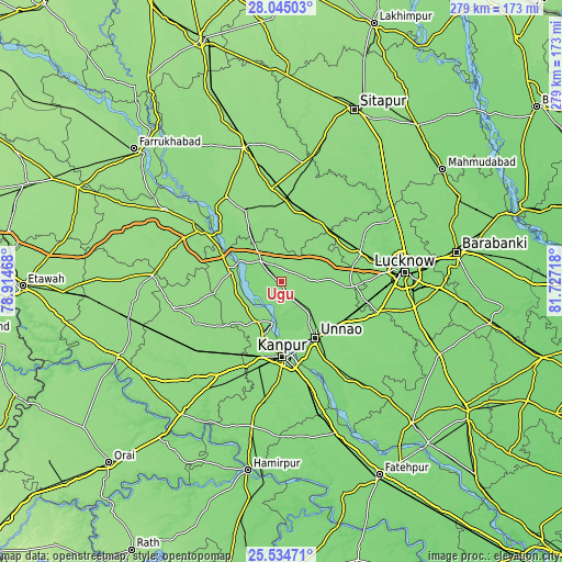 Topographic map of Ugu