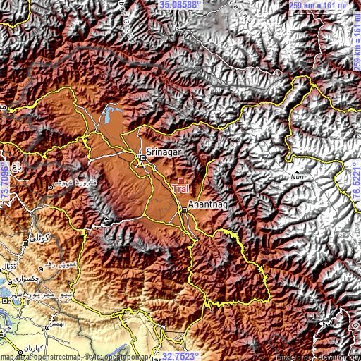 Topographic map of Trāl