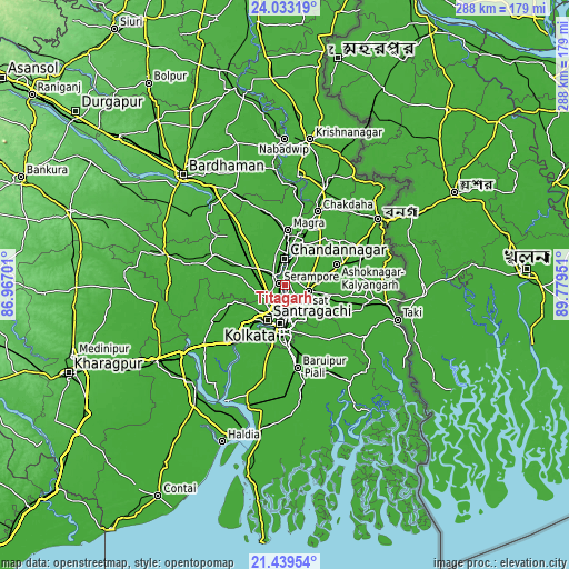 Topographic map of Titāgarh