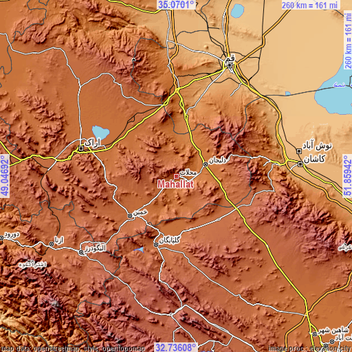 Topographic map of Maḩallāt