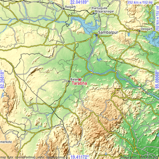 Topographic map of Tarabha