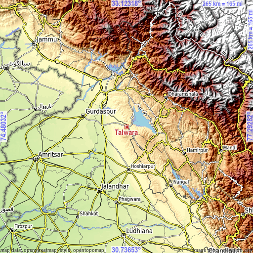 Topographic map of Talwāra