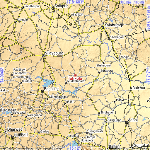 Topographic map of Tālīkota