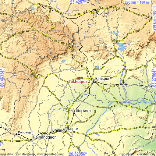 Topographic map of Takhatpur