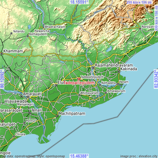 Topographic map of Tādepallegūdem