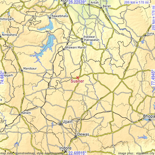 Topographic map of Susner