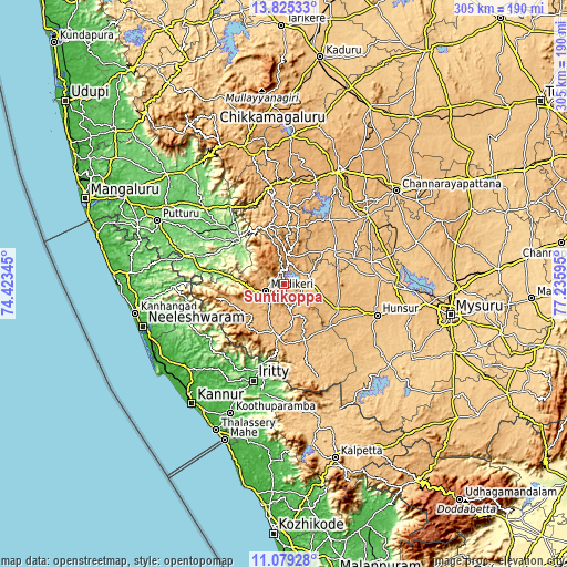 Topographic map of Suntikoppa