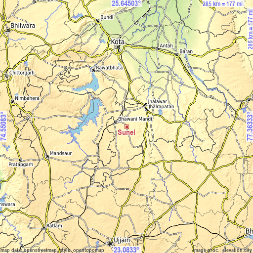 Topographic map of Sunel