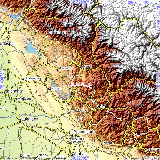 Topographic map of Sundarnagar