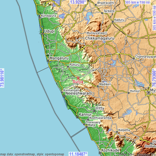 Topographic map of Sulya