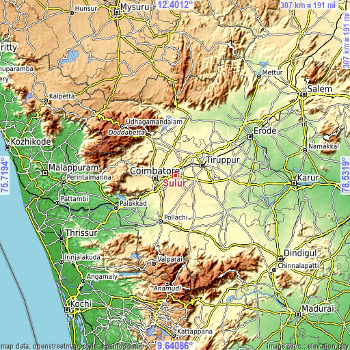 Topographic map of Sulur