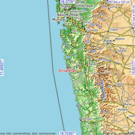 Topographic map of Srīvardhan