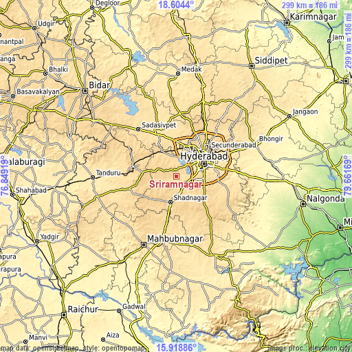 Topographic map of Srīrāmnagar