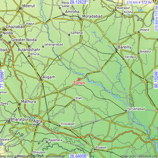 Topographic map of Soron