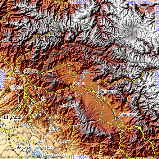 Topographic map of Sopur