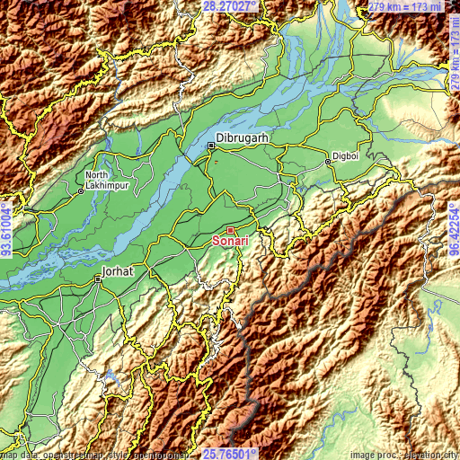 Topographic map of Sonāri