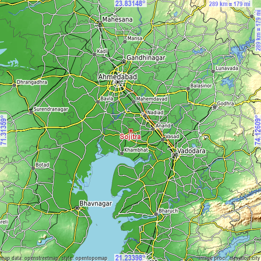 Topographic map of Sojītra